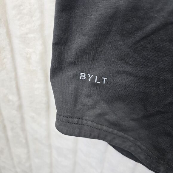 BYLT Men's Gray Drop Cut SS Lux Performance Gym Workout Tshirt Size L - Picture 7 of 12
